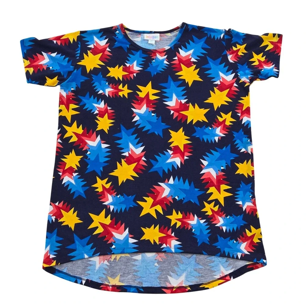 NWT LuLaRoe Gracie Starburst T-Shirt Kids Youth Unisex‎ Size 14